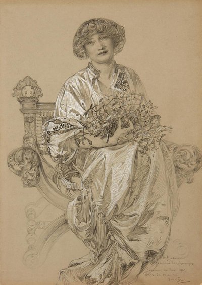 Portrait of Madame Deschamps by Alphonse Mucha